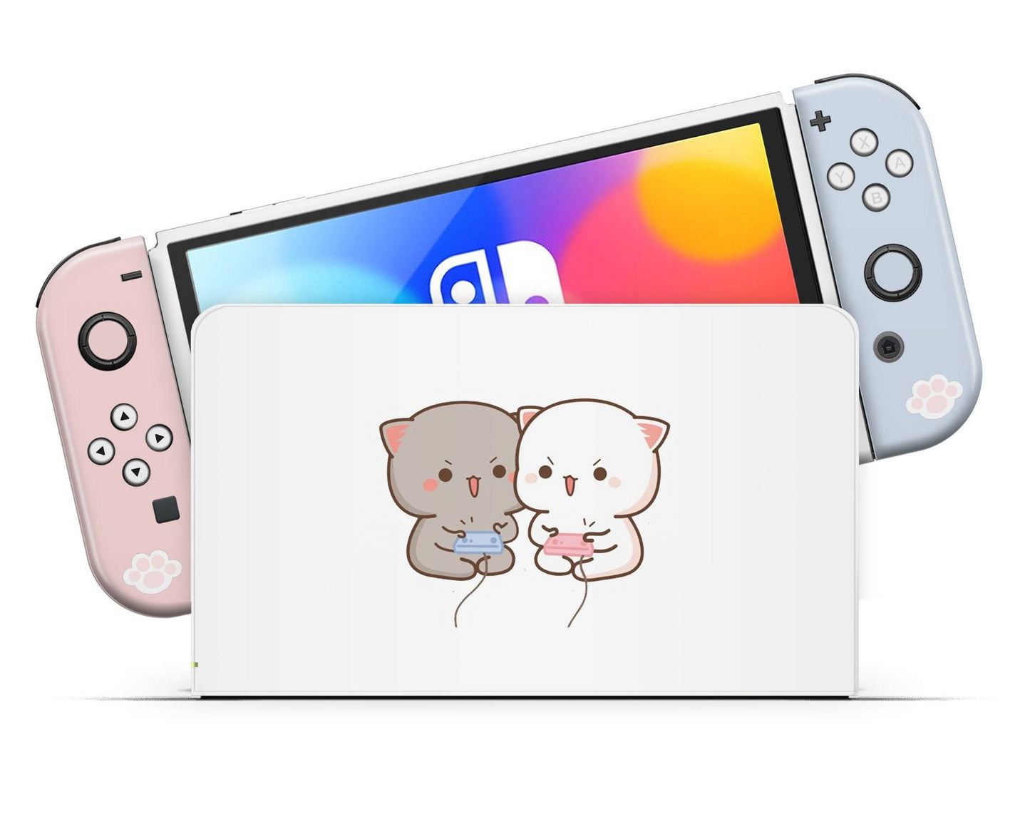 Lux Skins Nintendo Switch OLED Gaming Cat Cute Pattern Full Set Skins - Art Animals Skin