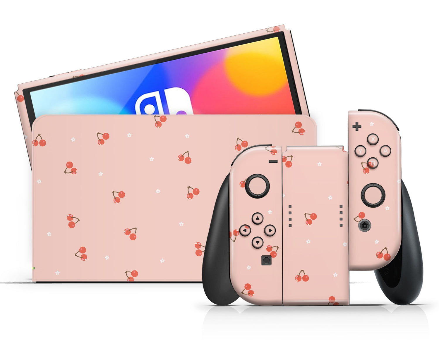 Lux Skins Nintendo Switch OLED Animal Crossing Cherry Classic no logo Skins - Pop culture Animal Crossing Skin