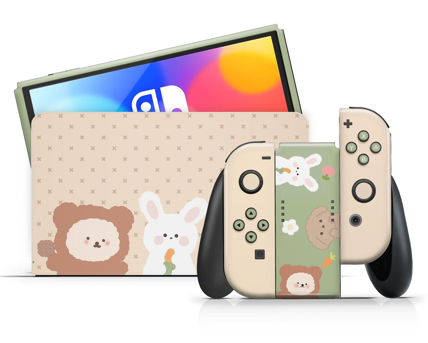 Lux Skins Nintendo Switch OLED Soft Bear & Friends Classic no logo Skins - Art Animals Skin