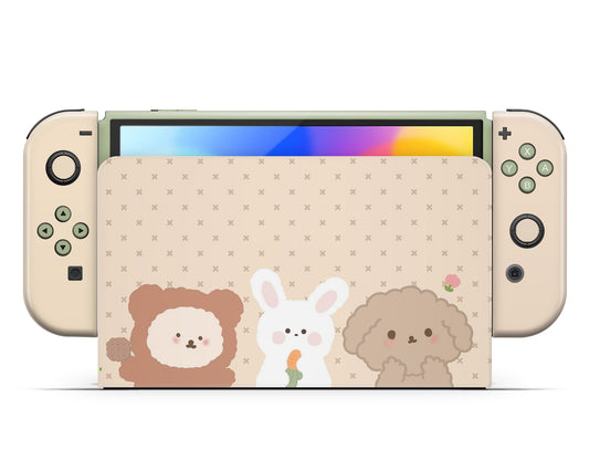 Soft Bear & Friends Nintendo Switch Skin