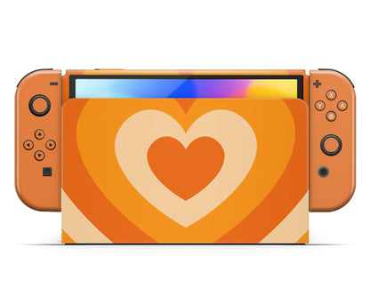Pumpkin Latte Retro Hearts Nintendo Switch Skin