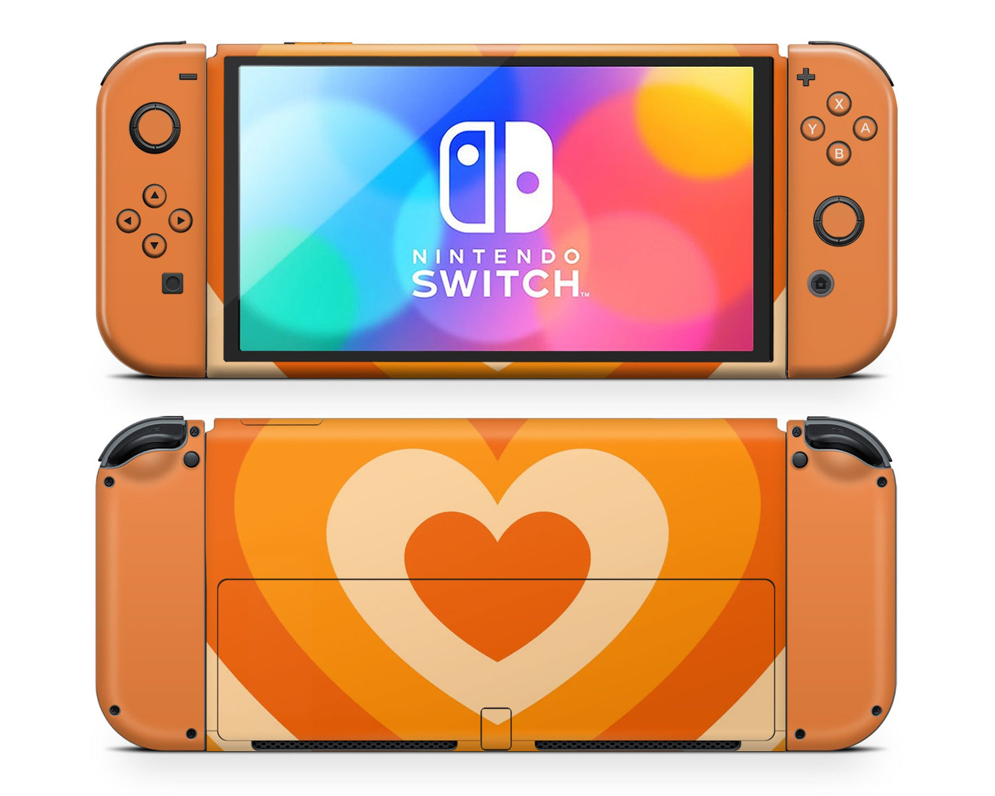 Pumpkin Latte Retro Hearts Nintendo Switch OLED Skin