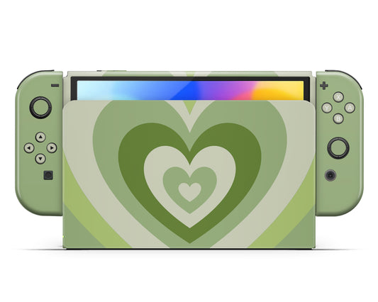Matcha Retro Hearts Nintendo Switch Skin