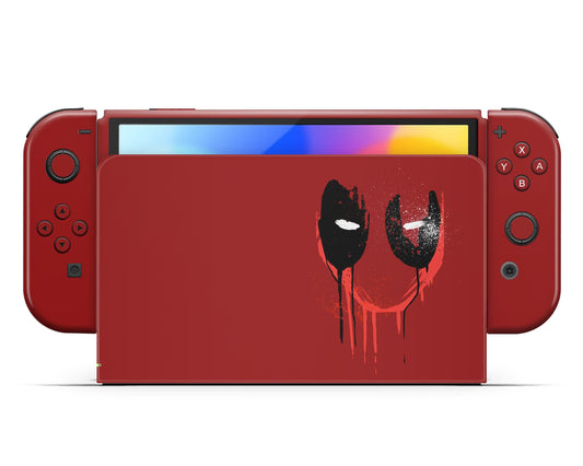 Deadpool Red Nintendo Switch OLED Skin