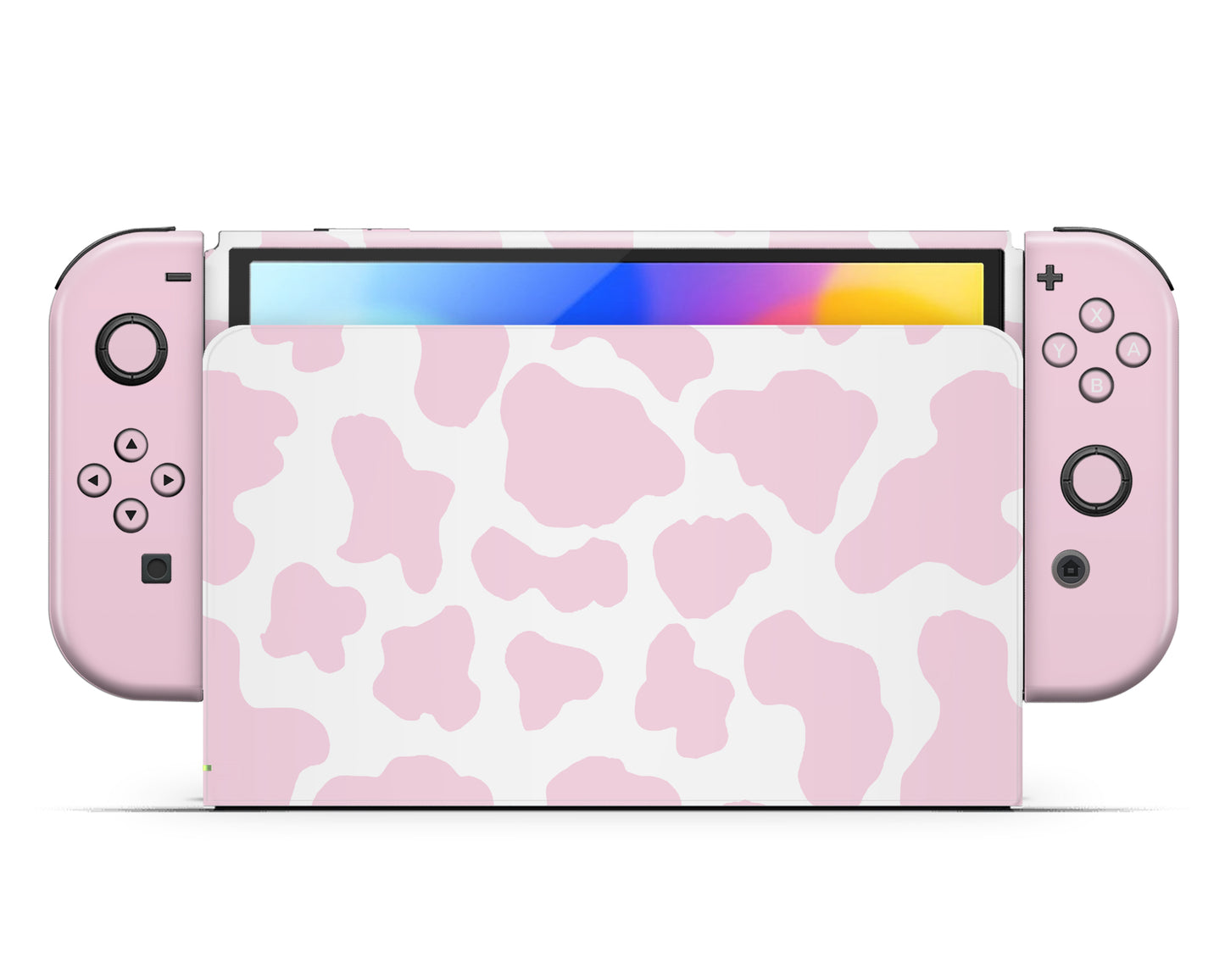 Strawberry Milk Cow Print Nintendo Switch OLED Skin