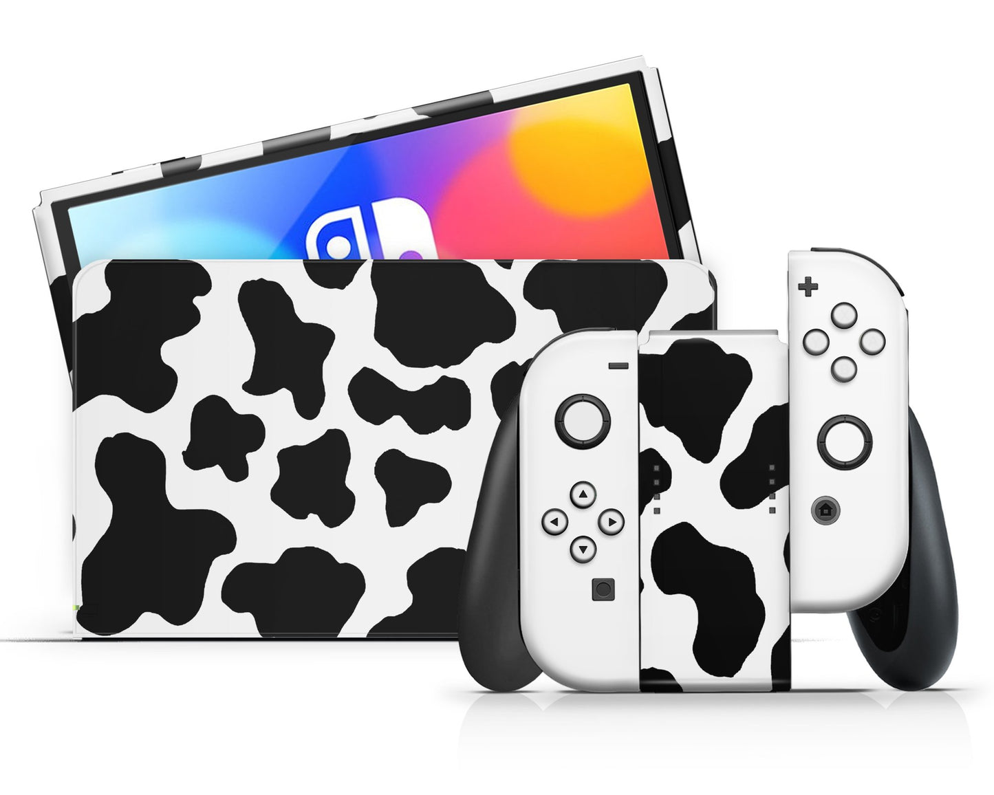 Lux Skins Nintendo Switch OLED Cow Print Classic no logo Skins - Art Animals Skin