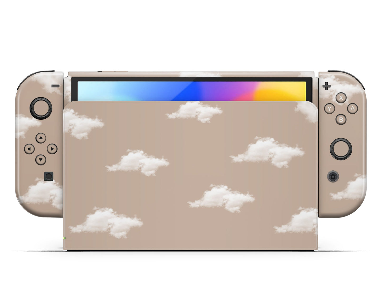 Beige Clouds Nintendo Switch OLED Skin