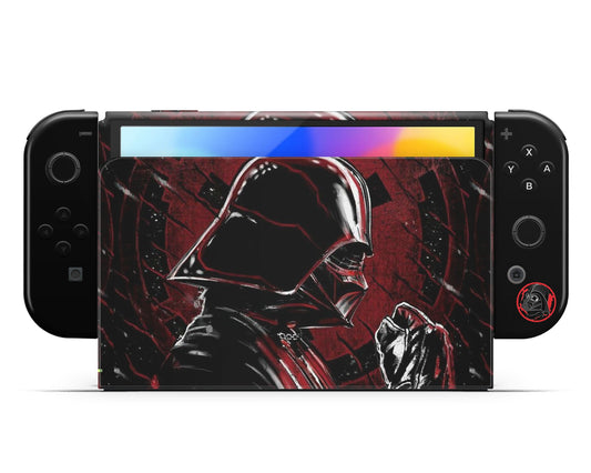 Lux Skins Nintendo Switch OLED Star Wars Darth Vader Red Full Set +Tempered Glass Skins - Pop culture Star Wars Skin