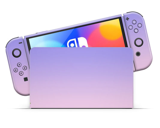 Lux Skins Nintendo Switch OLED Pastel Purple Pink Gradient Classic no logo Skins - Solid Colours Gradient Skin