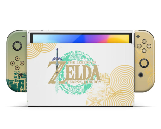 Lux Skins Nintendo Switch OLED Legend of Zelda Tears of the Kingdom Full Set +Tempered Glass Skins - Pop culture Zelda Skin