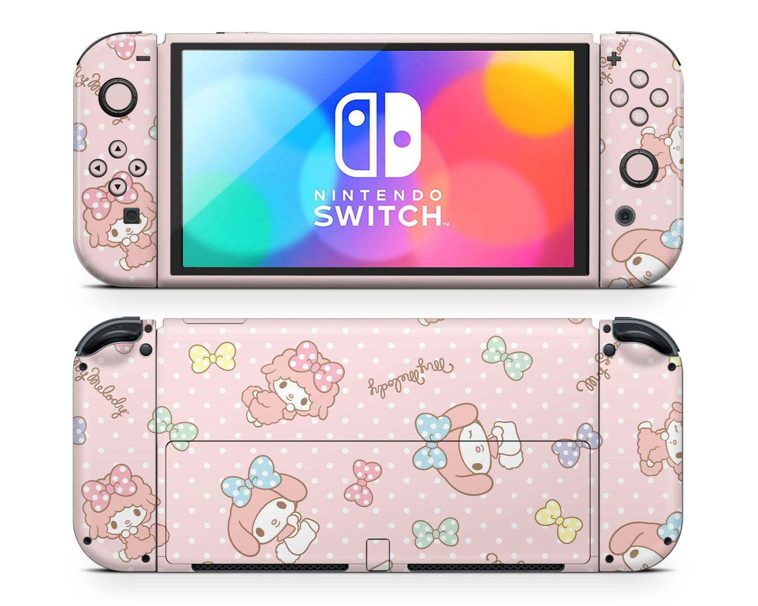 Lux Skins Nintendo Switch OLED My Melody Pink Full Set Skins - Pop culture Sanrio Skin