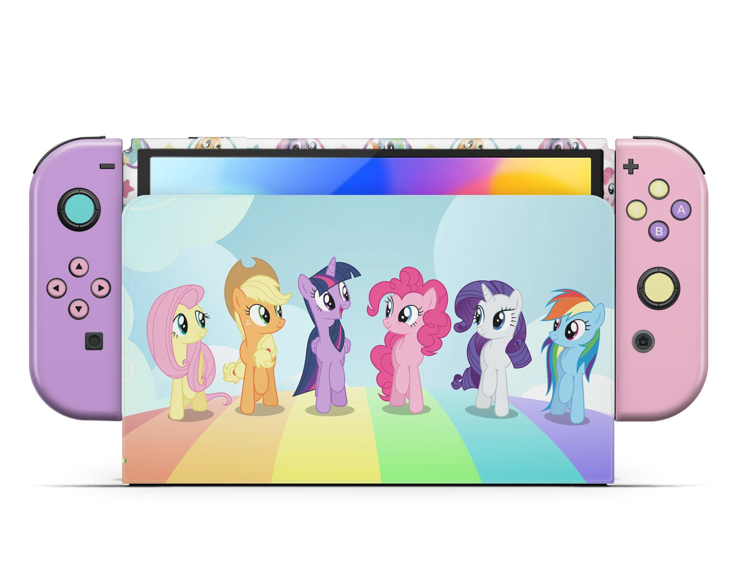 Lux Skins Nintendo Switch OLED My Little Pony Full Set +Tempered Glass Skins - Pop culture My Little Pony Skin