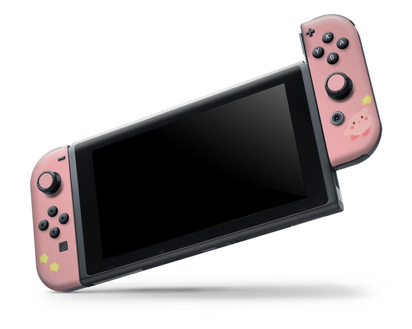 Lux Skins Nintendo Switch OLED Kirby Pastel Pink Highlights Full Set +Tempered Glass Skins - Pop culture Kirby Skin