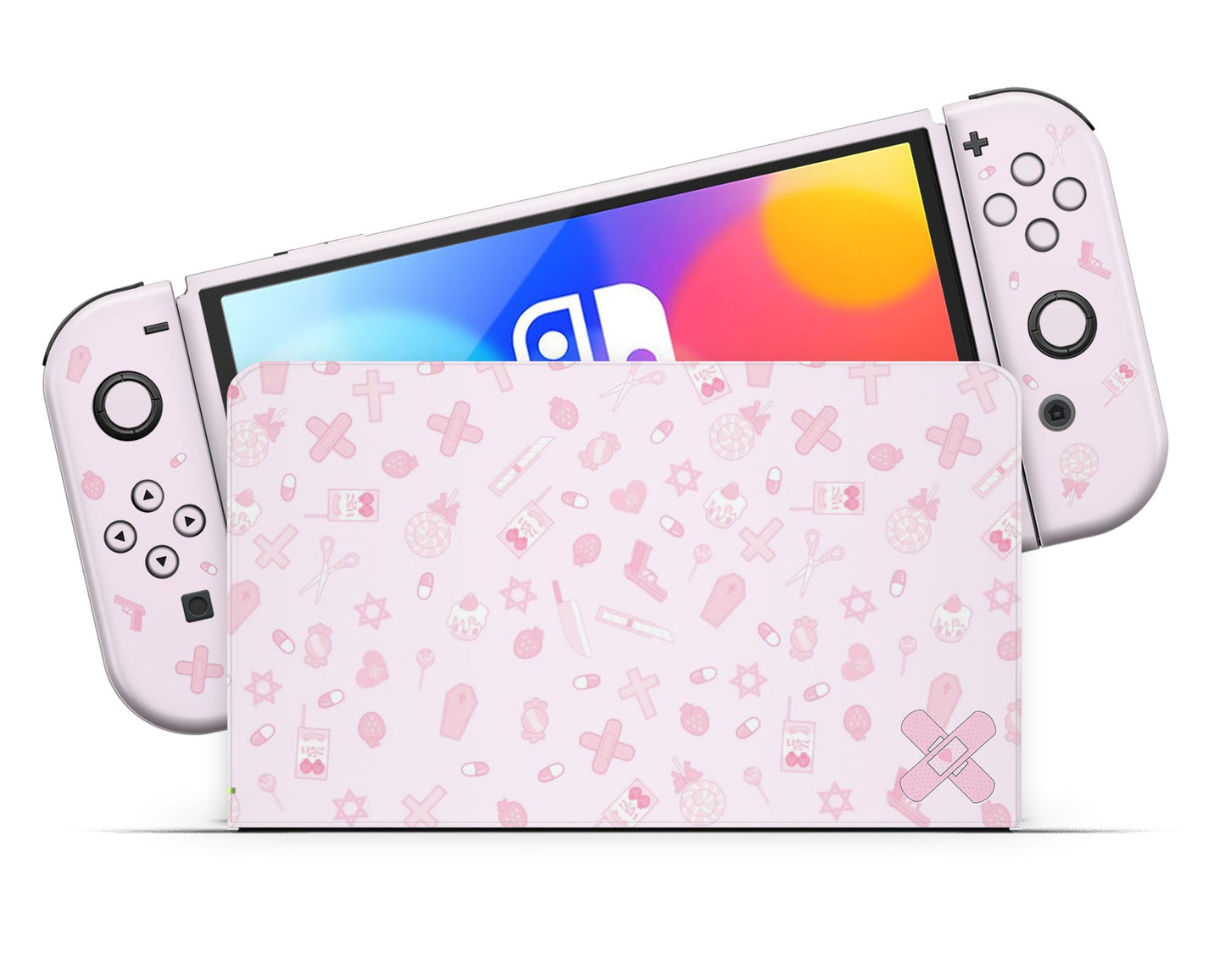 Lux Skins Nintendo Switch OLED Yami I Love Pink Full Set Skins - Art Artwork Skin