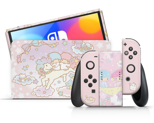 Lux Skins Nintendo Switch OLED Little Twin Star Pony Full Set Skins - Anime Little Twin Stars Skin