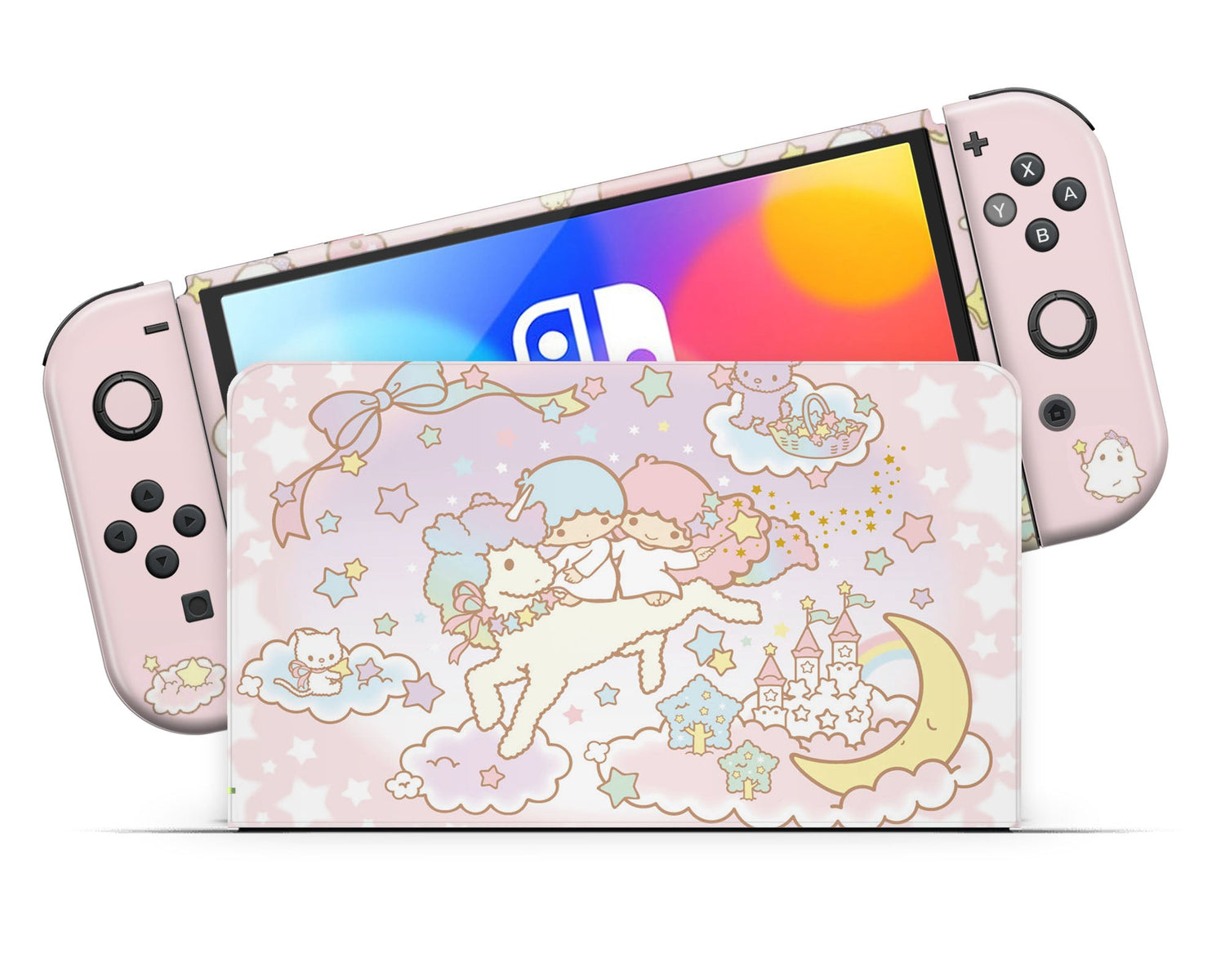 Lux Skins Nintendo Switch OLED Little Twin Star Pony Full Set Skins - Anime Little Twin Stars Skin
