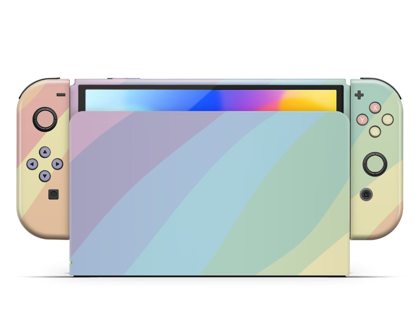 Lux Skins Nintendo Switch OLED LGBT Rainbow Full Set Skins - Art Pride Series Skin