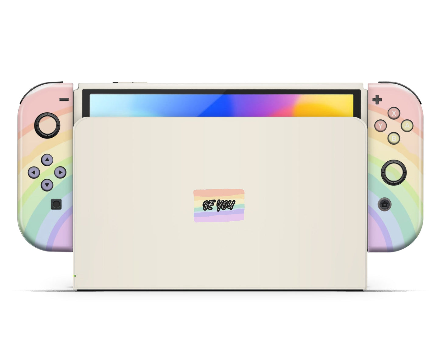 Lux Skins Nintendo Switch OLED LGBT Rainbow Flag Full Set Skins - Art Pride Series Skin