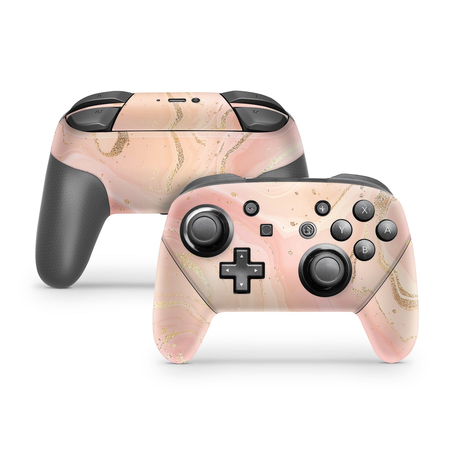 Lux Skins Nintendo Switch Pro Ethereal Pink Gold MarbleSkins - Pattern Marble Skin