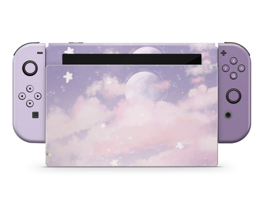 Lux Skins Nintendo Switch Purple Clouds Full Set Skins - Art Clouds Skin