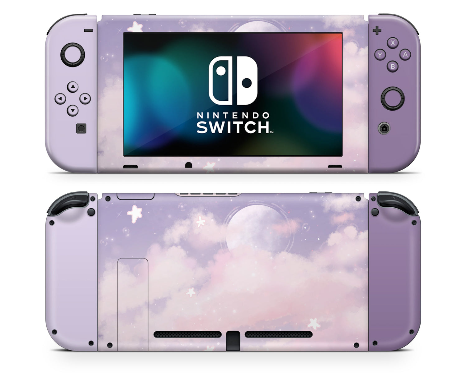 Lux Skins Nintendo Switch Purple Clouds Full Set Skins - Art Clouds Skin