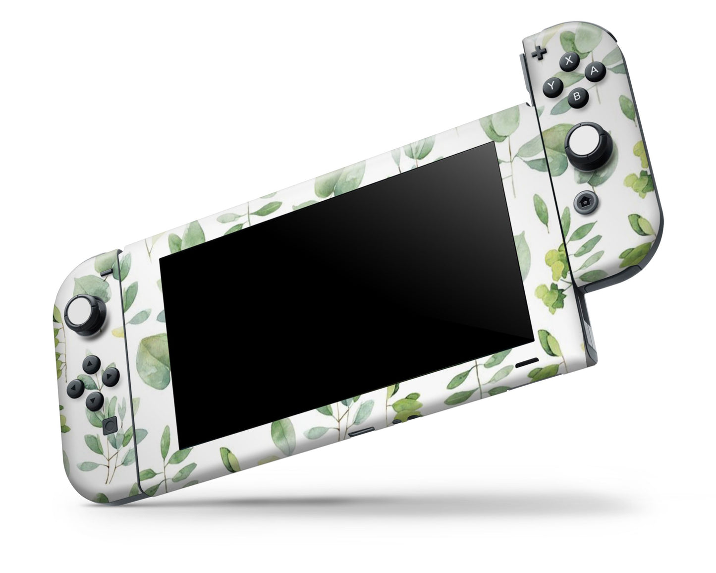 Lux Skins Nintendo Switch Watercolor Green Leaf Pattern Full Set Skins - Art Artwork Skin