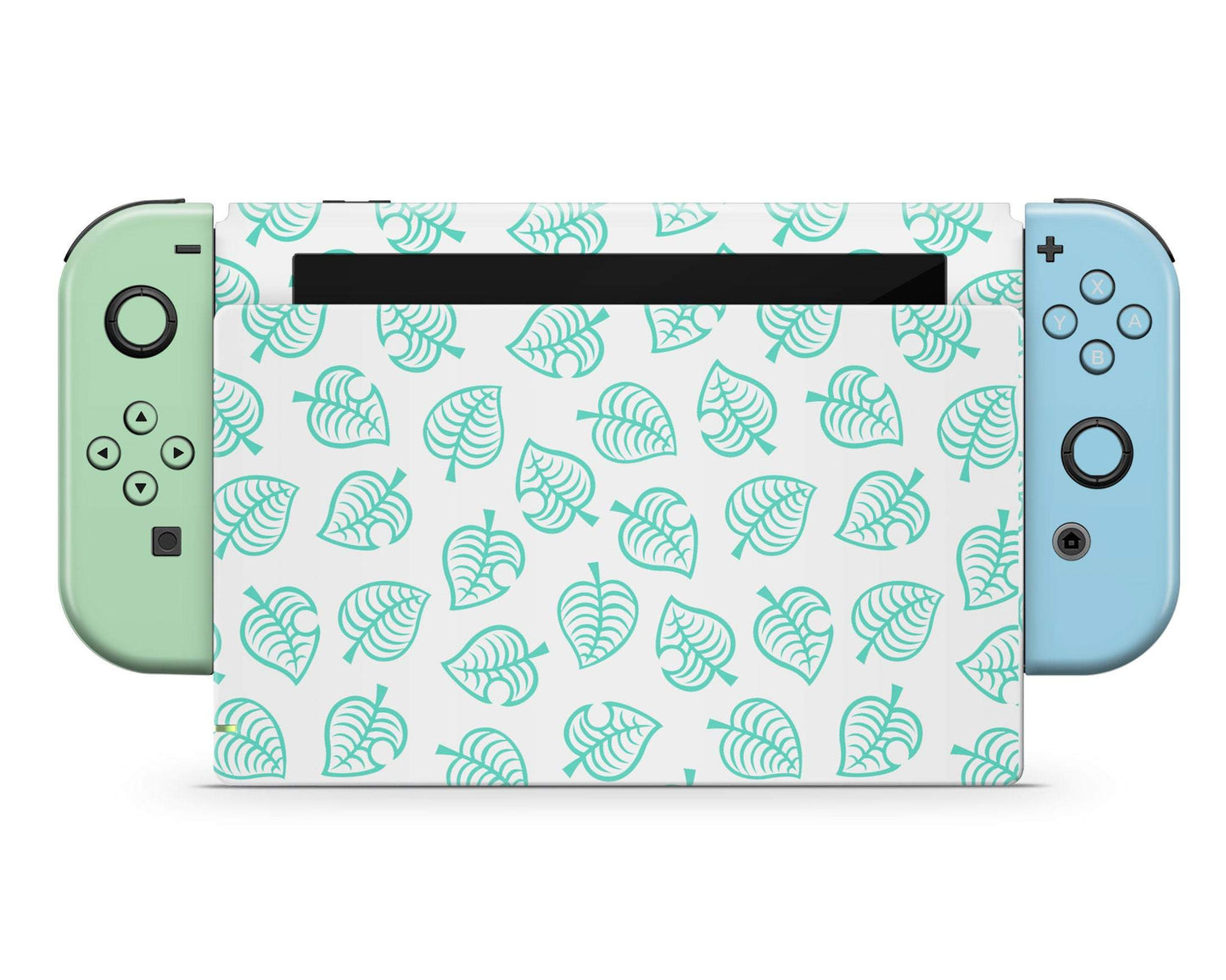 Lux Skins Nintendo Switch Animal Crossing Leaf Blue Green Full Set Skins - Pop culture Animal Crossing Skin