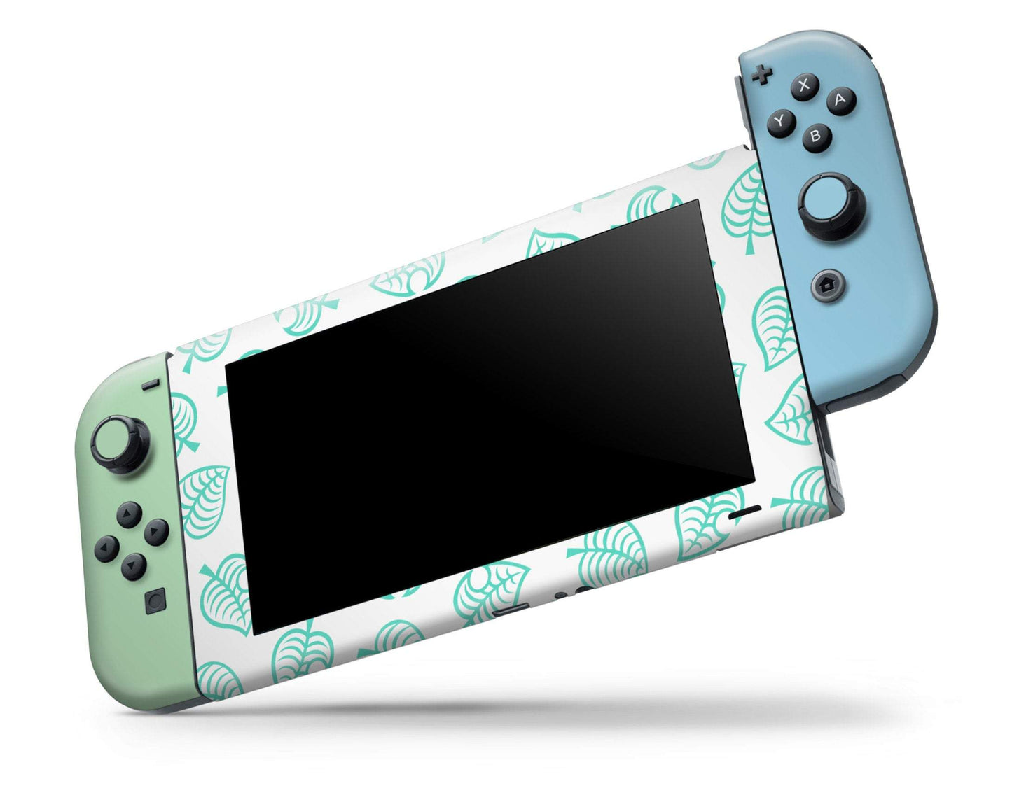 Lux Skins Nintendo Switch Animal Crossing Leaf Blue Green Full Set Skins - Pop culture Animal Crossing Skin