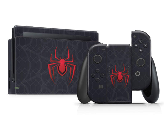Lux Skins Nintendo Switch Spiderman Miles Morales Full Set Skins - Pop culture Spiderman Skin