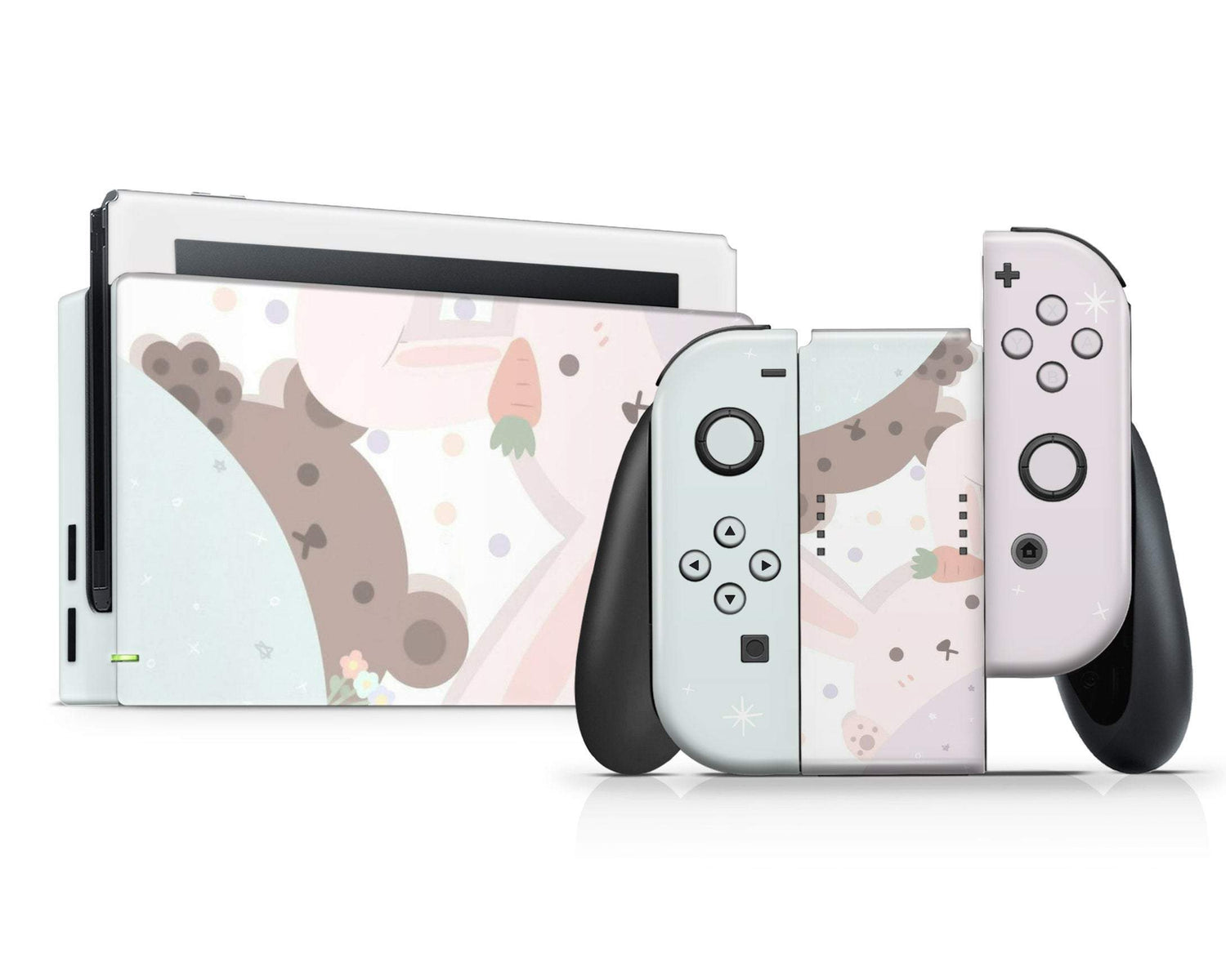 Lux Skins Nintendo Switch Bunny Rabbit Meets Bear Full Set Skins - Art Animals Skin