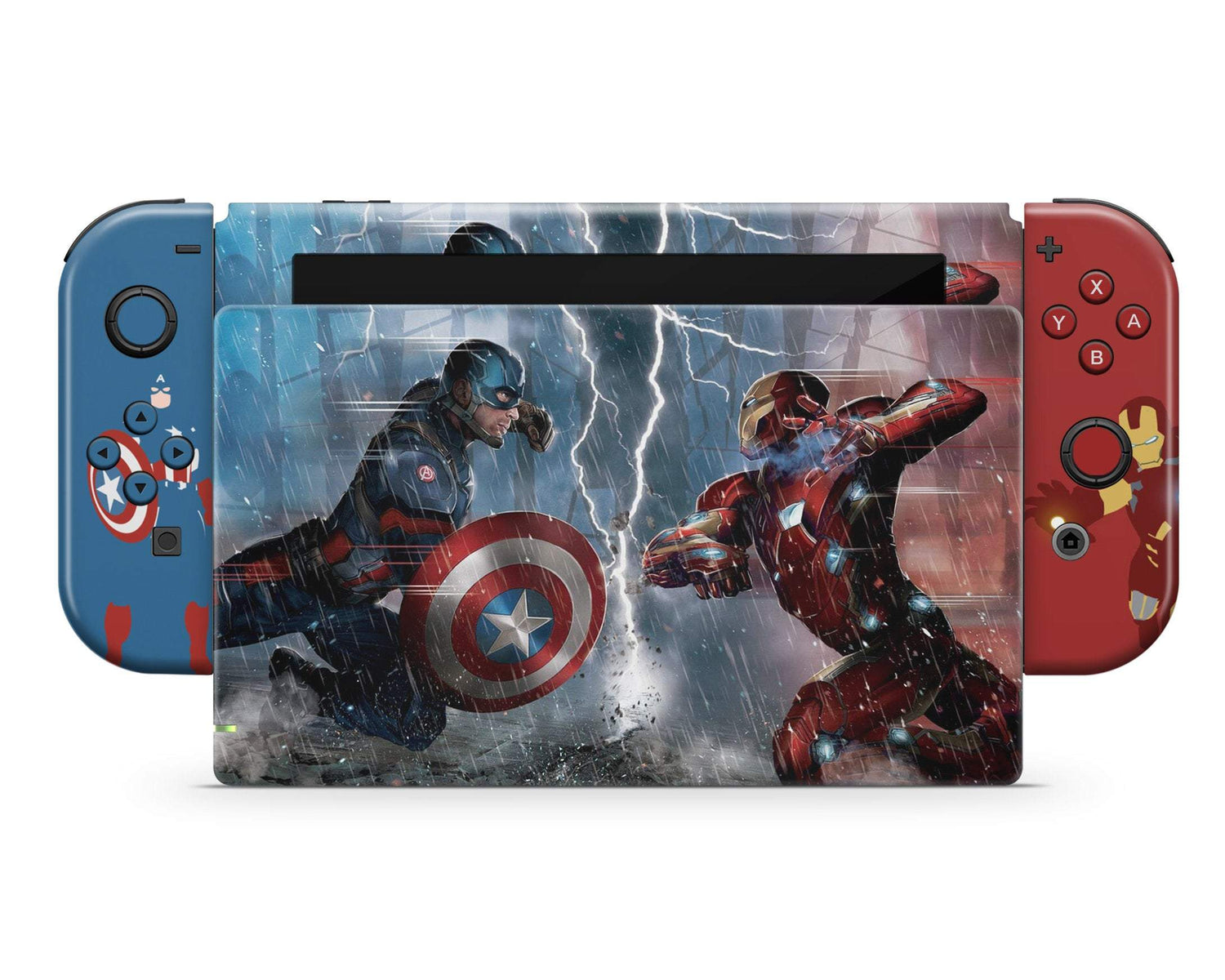 Lux Skins Nintendo Switch Captain America vs Iron Man Full Set Skins - Pop culture Comics Skin