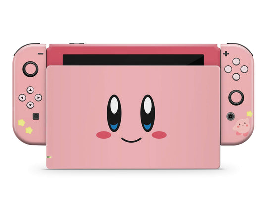 Lux Skins Nintendo Switch Kirby Pastel Pink Highlights Full Set Skins - Pop culture Kirby Skin
