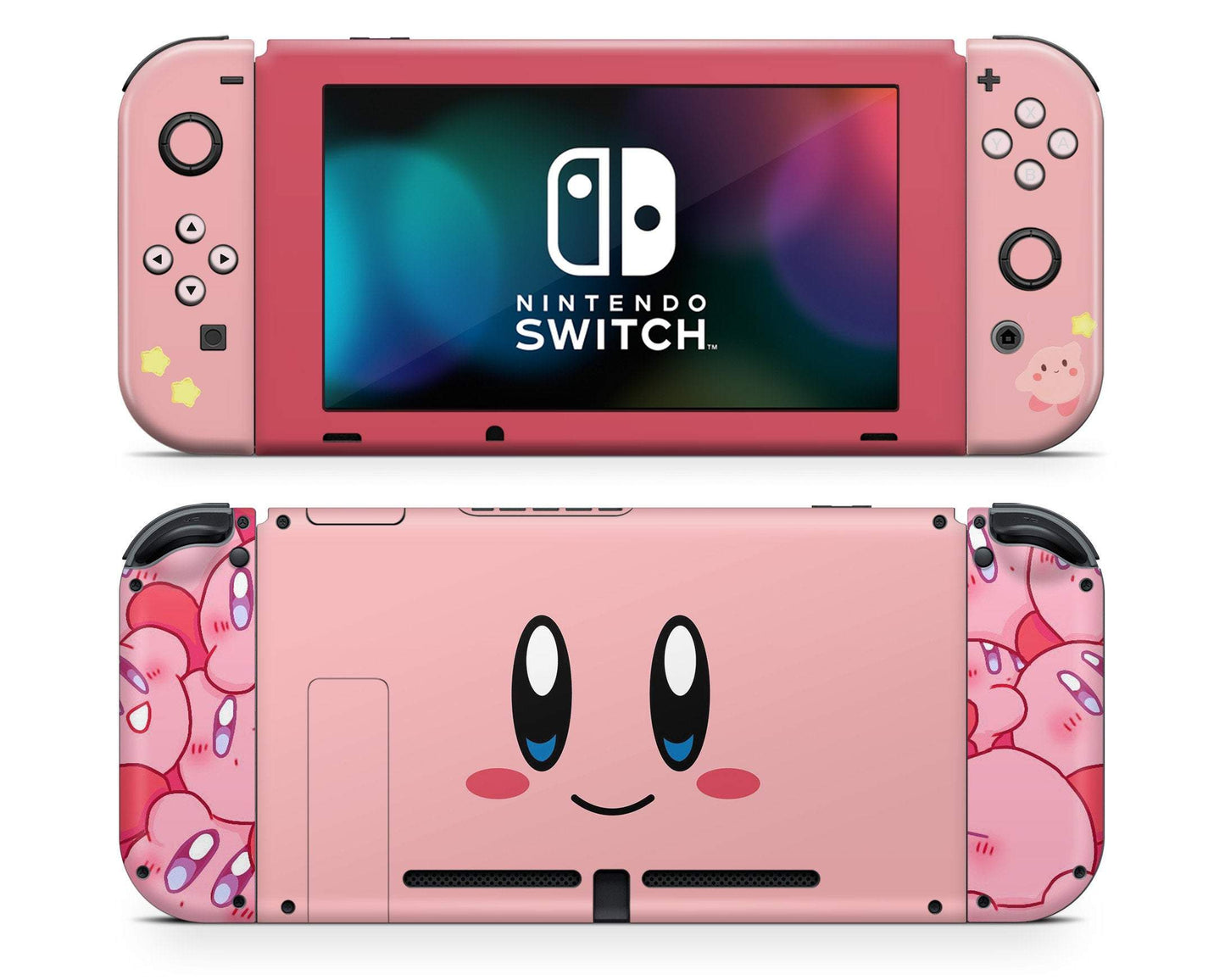 Lux Skins Nintendo Switch Kirby Pastel Pink Highlights Full Set Skins - Pop culture Kirby Skin