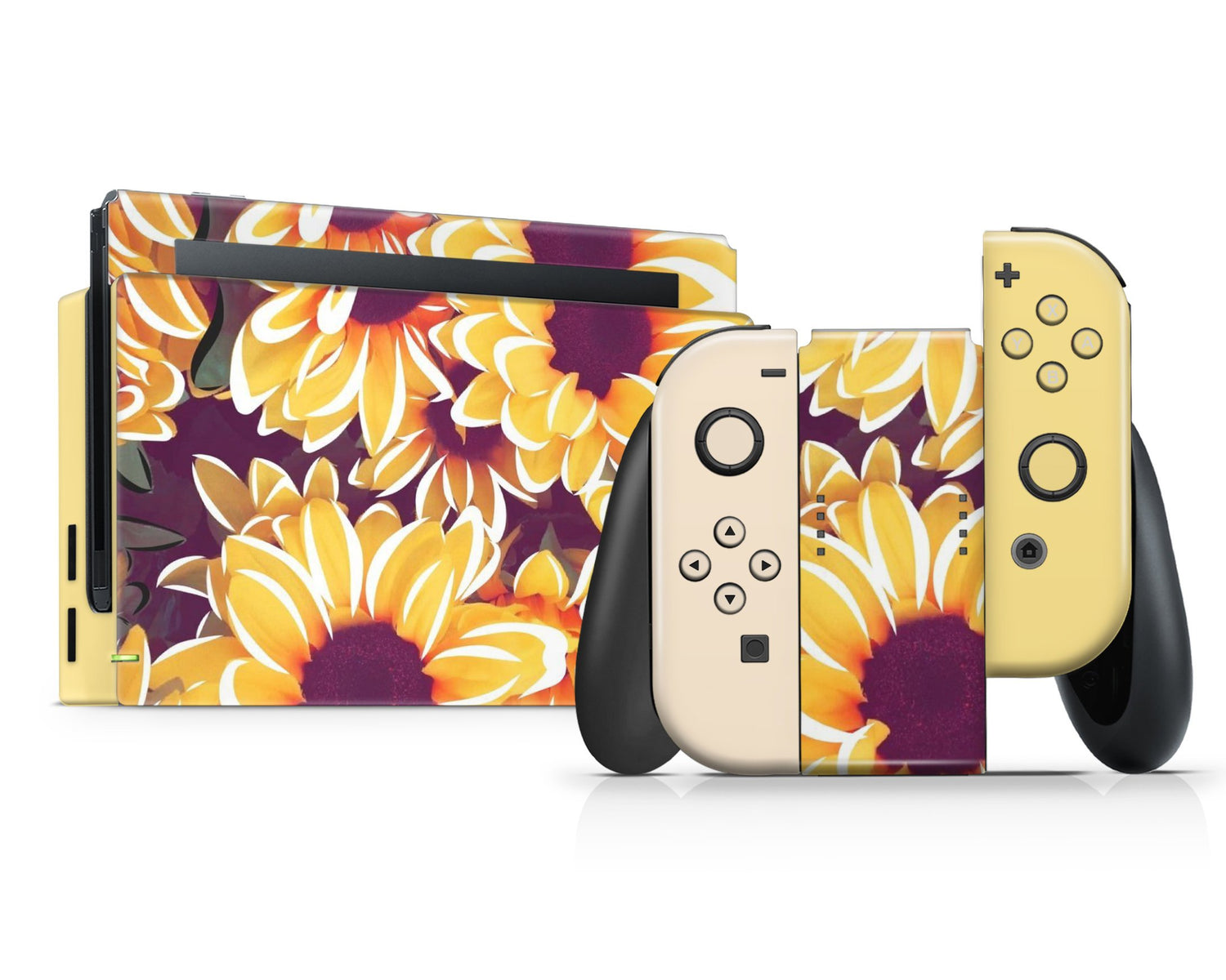 Lux Skins Nintendo Switch Sunflower Daisy Full Set Skins - Art Floral Skin
