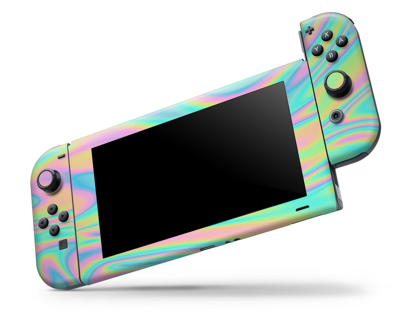 Lux Skins Nintendo Switch Rainbow Holographic Iridescent Swirl Classic no logo Skins - Solid Colours Gradient Skin