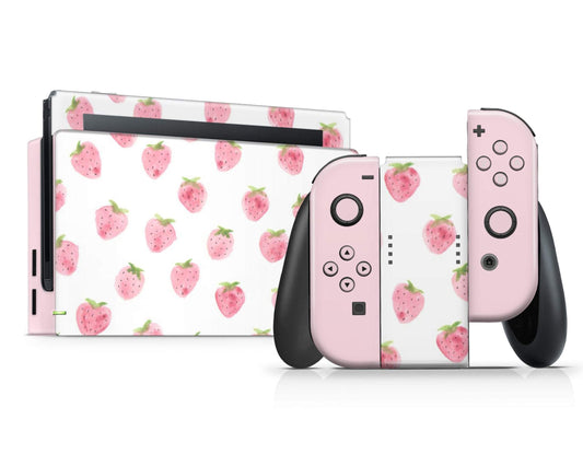 Lux Skins Nintendo Switch Strawberry Pattern Cute Full Set Skins - Pattern Fruits Skin