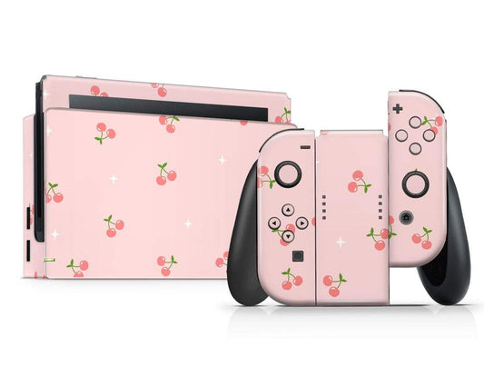 Lux Skins Nintendo Switch Cherry Soft Pastel Pink Classic no logo Skins - Pattern Fruits Skin