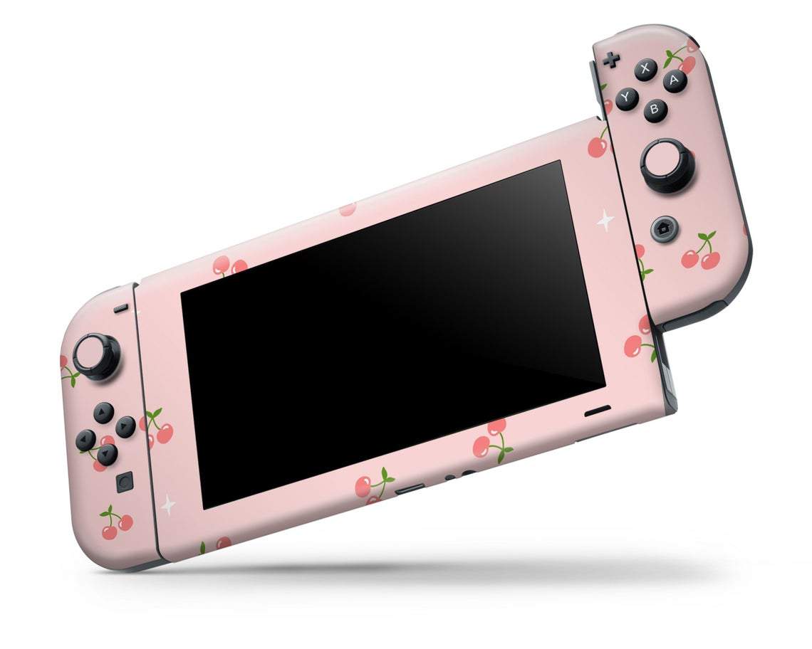 Lux Skins Nintendo Switch Cherry Soft Pastel Pink Classic no logo Skins - Pattern Fruits Skin