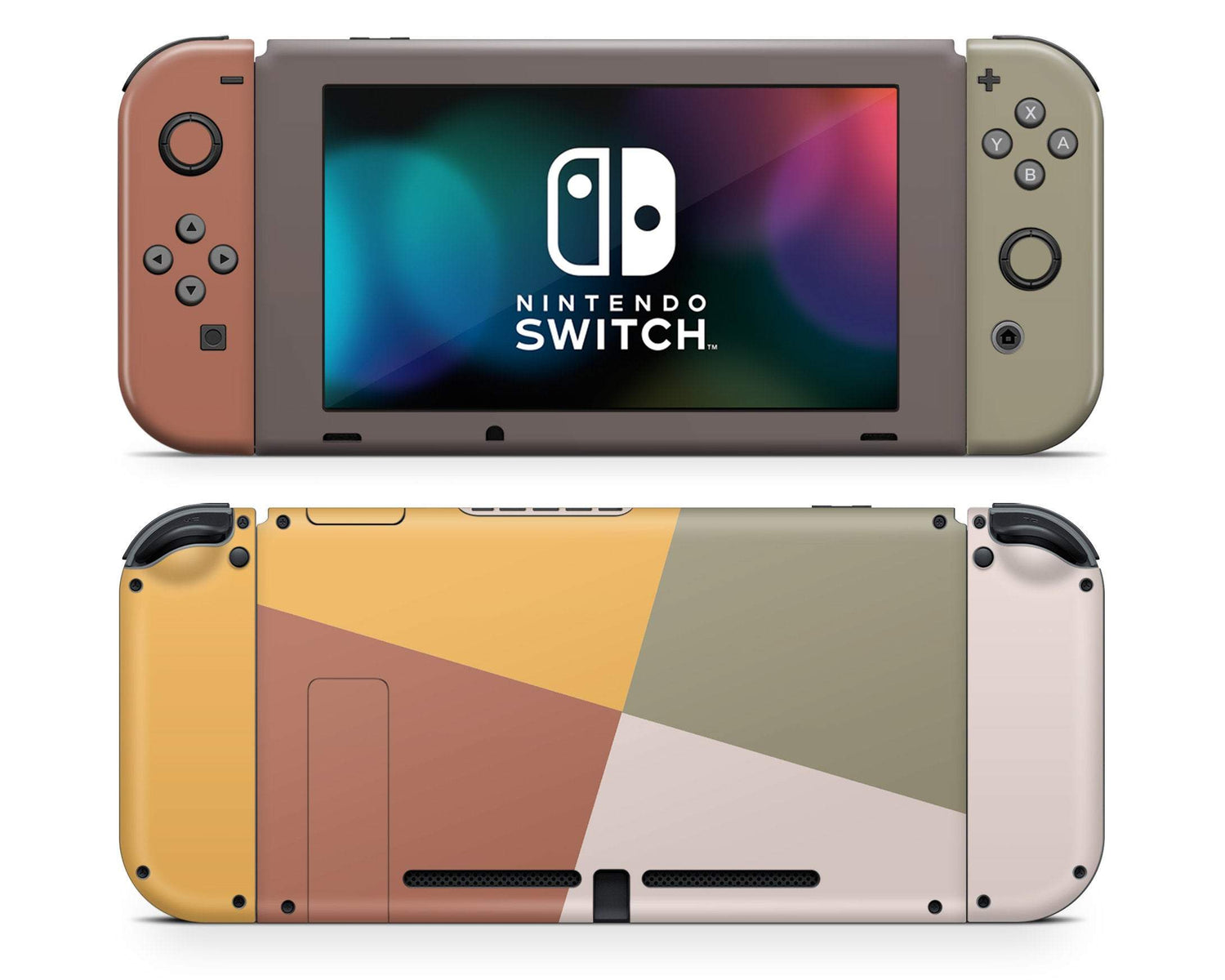 Lux Skins Nintendo Switch Neutral Earth Tone Geometric Color Blocking Classic no logo Skins - Solid Colours Colour Blocking Skin