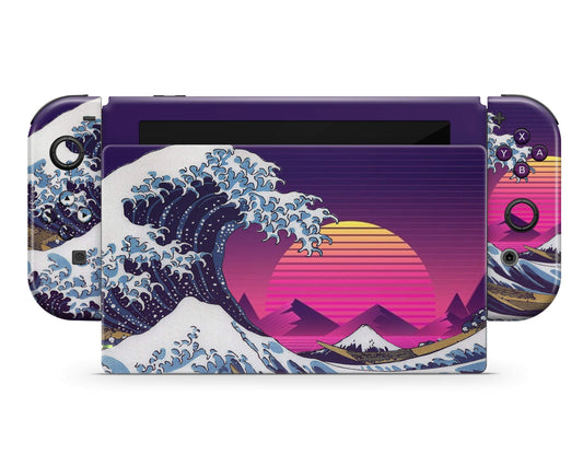 Lux Skins Nintendo Switch Great Wave off Kanagawa Retrowave Classic no logo Skins - Art Artwork Skin
