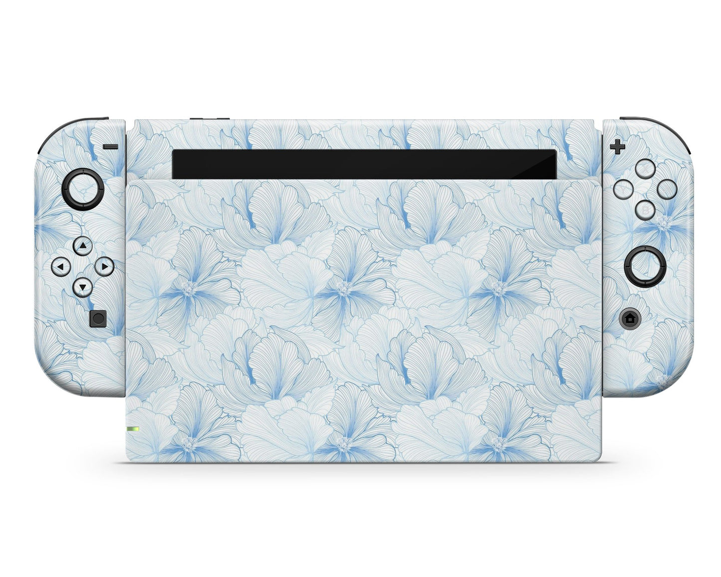 Lux Skins Nintendo Switch Hamptons Blue Floral Full Set Skins - Art Floral Skin