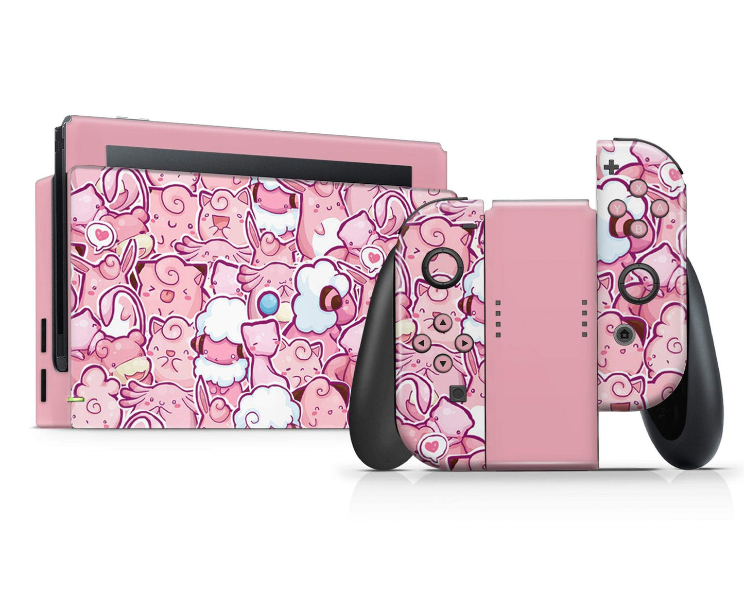 Lux Skins Nintendo Switch Pokemon Pink Pattern Full Set Skins - Pop culture Pokemon Skin