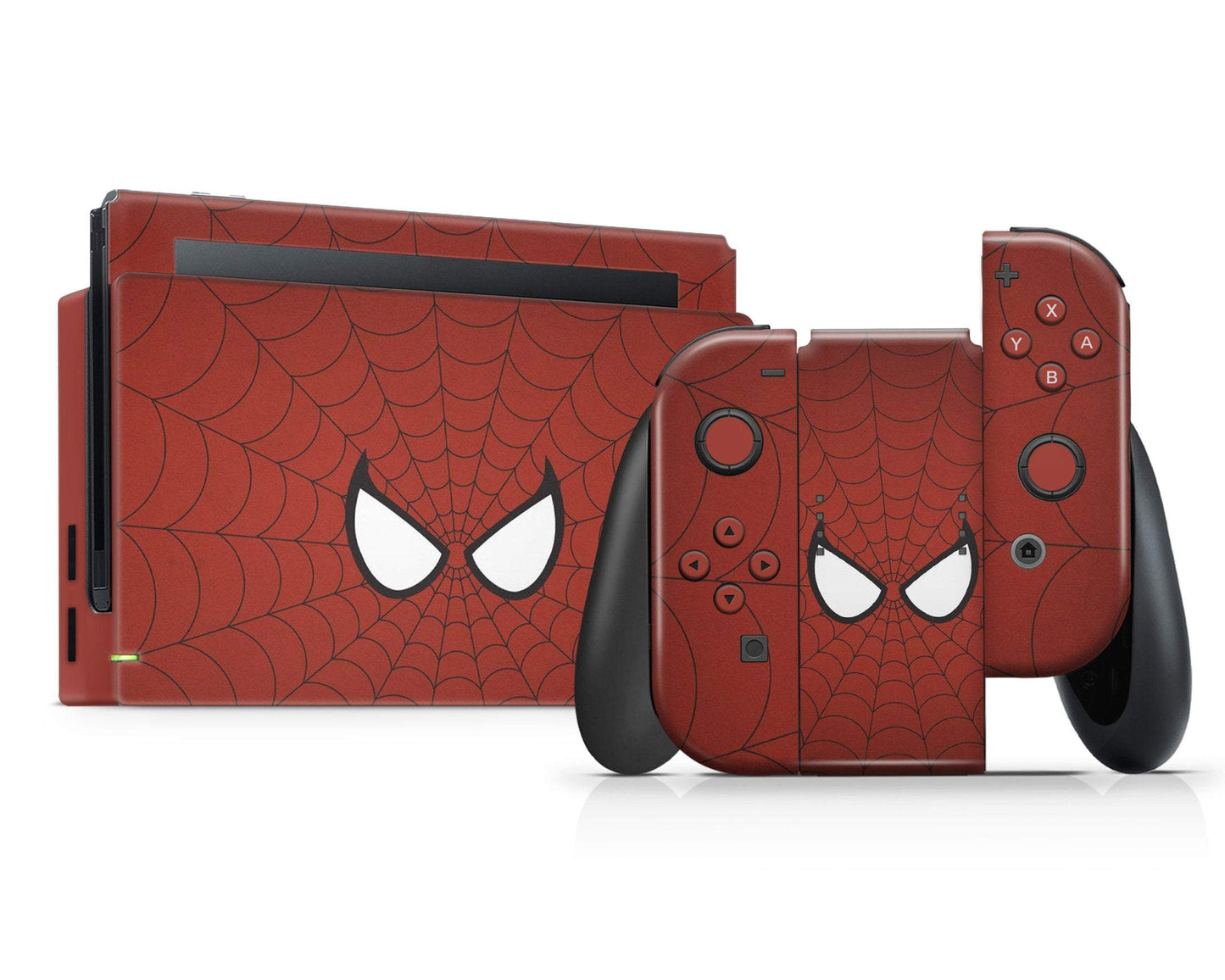 Lux Skins Nintendo Switch Red Spiderman Webbing Full Set Skins - Pop culture Spiderman Skin
