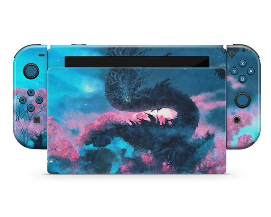 Lux Skins Nintendo Switch Teal Dragon Full Set Skins - Art Animals Skin