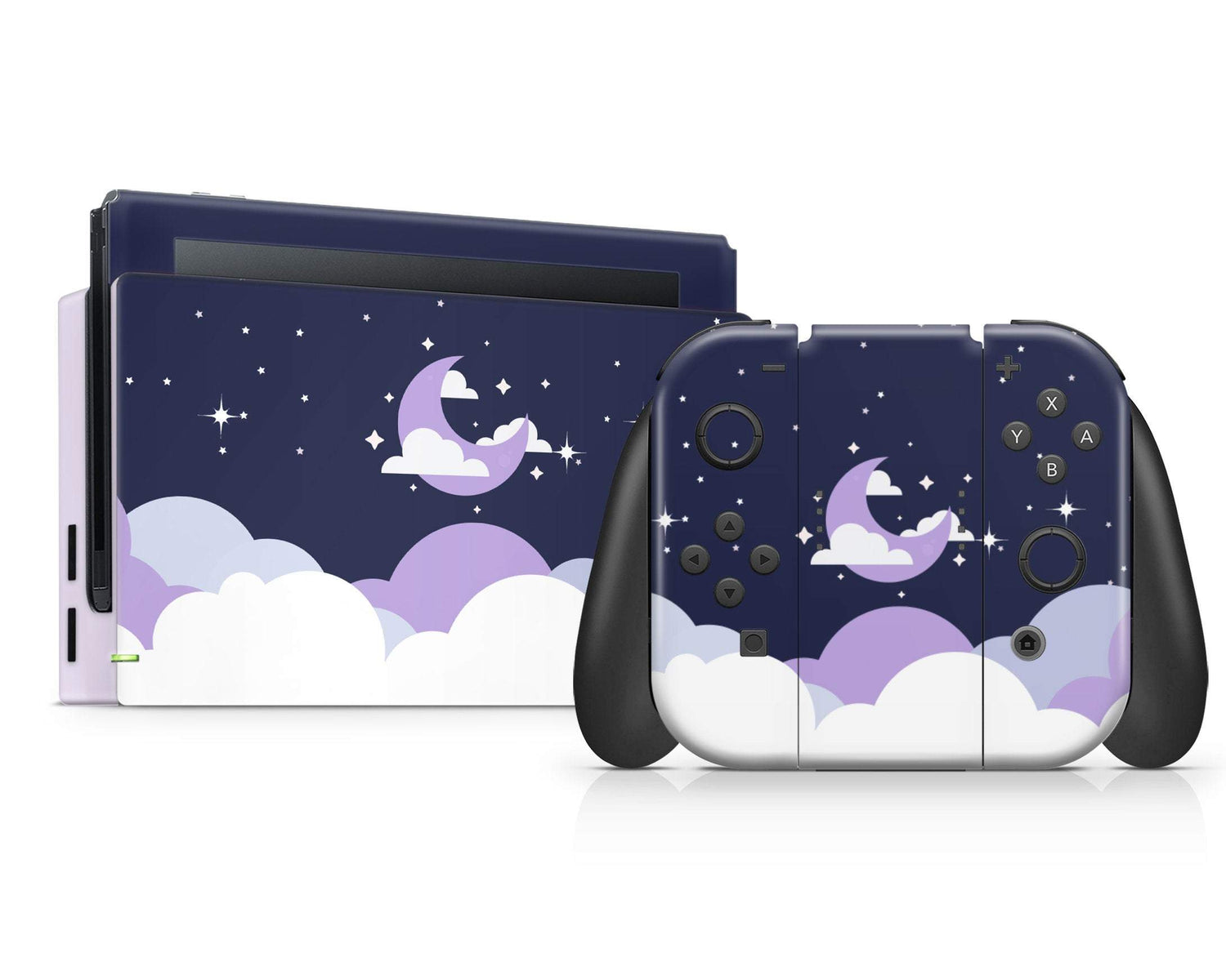 Lux Skins Nintendo Switch Dark Dreamy Night Clouds Purple Classic no logo Skins - Art Clouds Skin