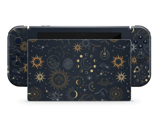 Lux Skins Nintendo Switch Constellation Stargazing Night Sky Full Set Skins - Pattern Galaxy Skin