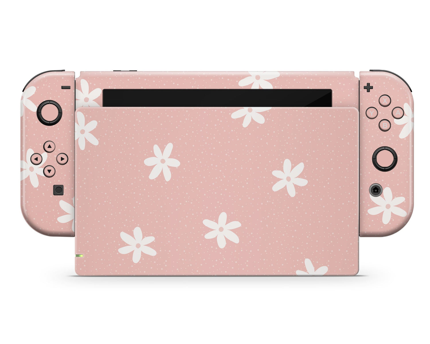 Lux Skins Nintendo Switch Pink Daisy Floral Full Set Skins - Art Floral Skin