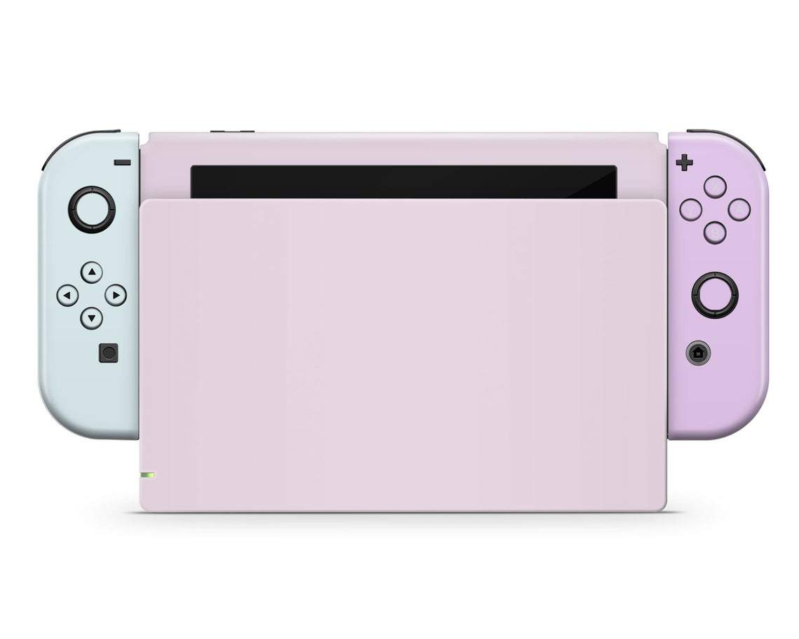 Lux Skins Nintendo Switch Pastel Cotton Candy Classic no logo Skins - Solid Colours Colour Blocking Skin