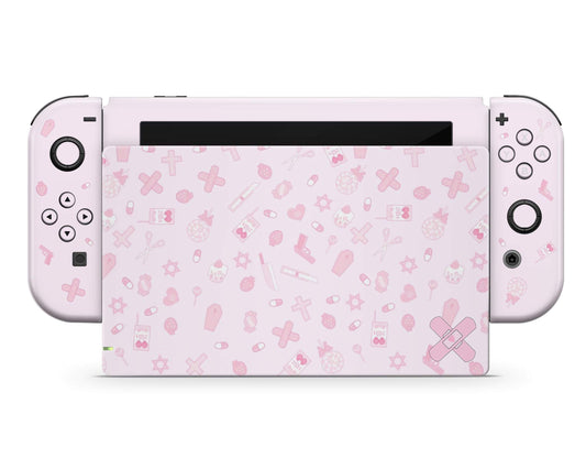 Lux Skins Nintendo Switch Yami I Love Pink Full Set Skins - Art Artwork Skin