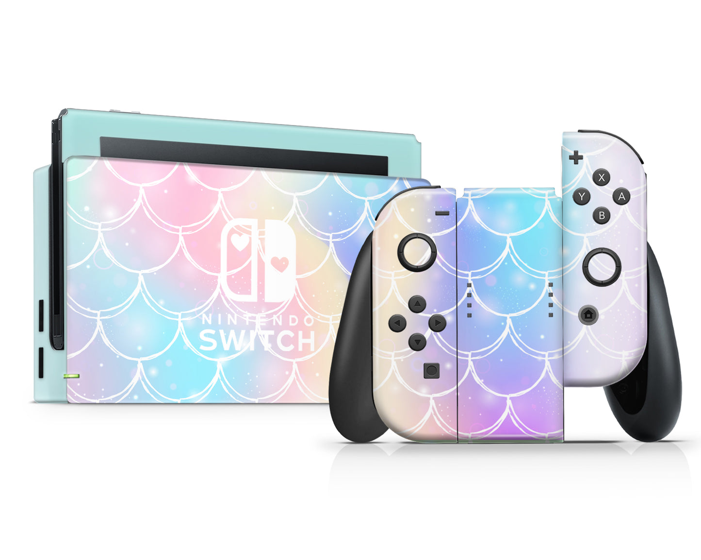 Iridescent Pastel Mermaid Nintendo Switch Skin